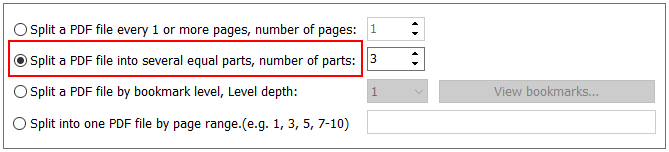 Split a PDF file into several equal parts