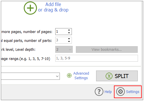 WekApps PDF Merge & Split - settings entry